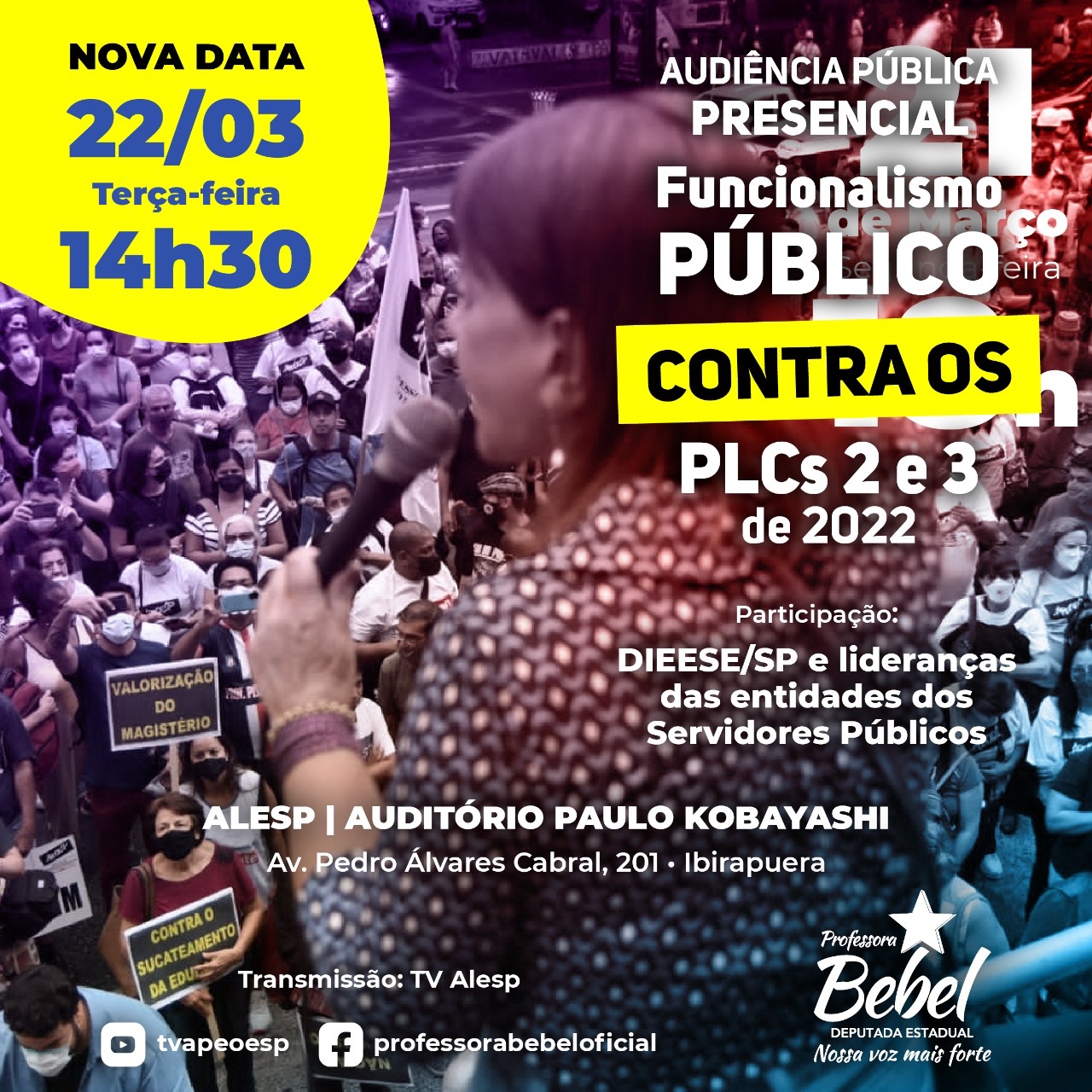 Read more about the article Deputada Professora Bebel promove Audiência Pública contra os PLC’s 2 e 3 de 2022